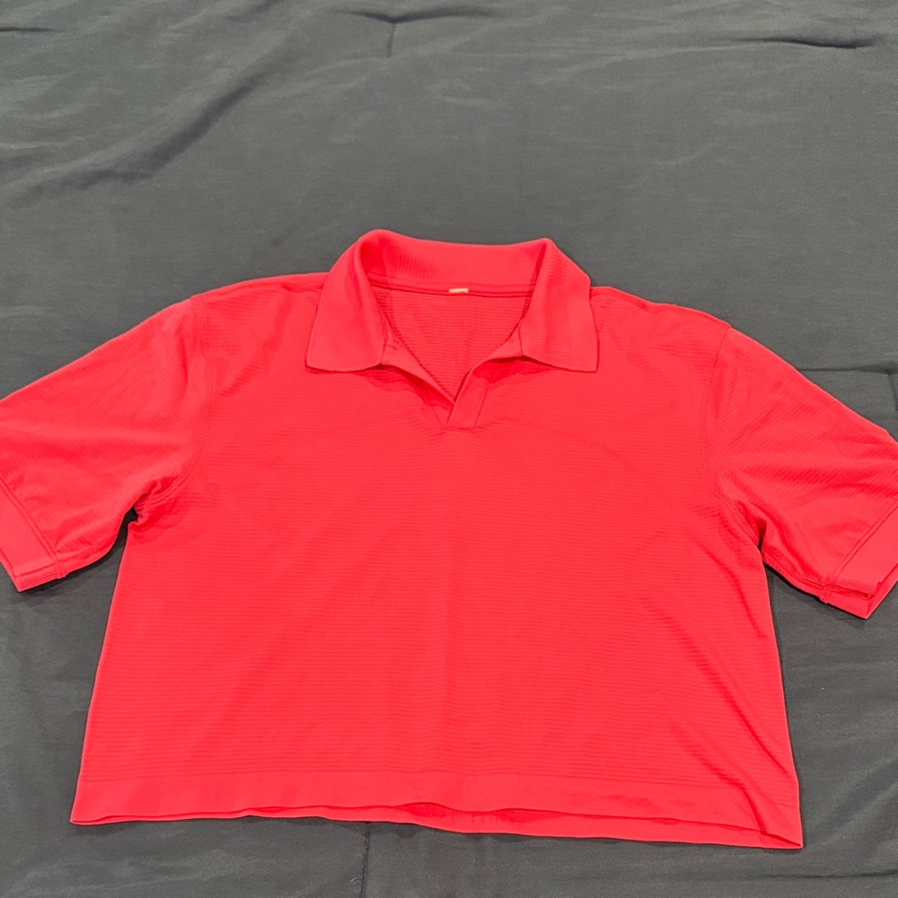 lululemon athletica Red Short Sleeve Polo Tee